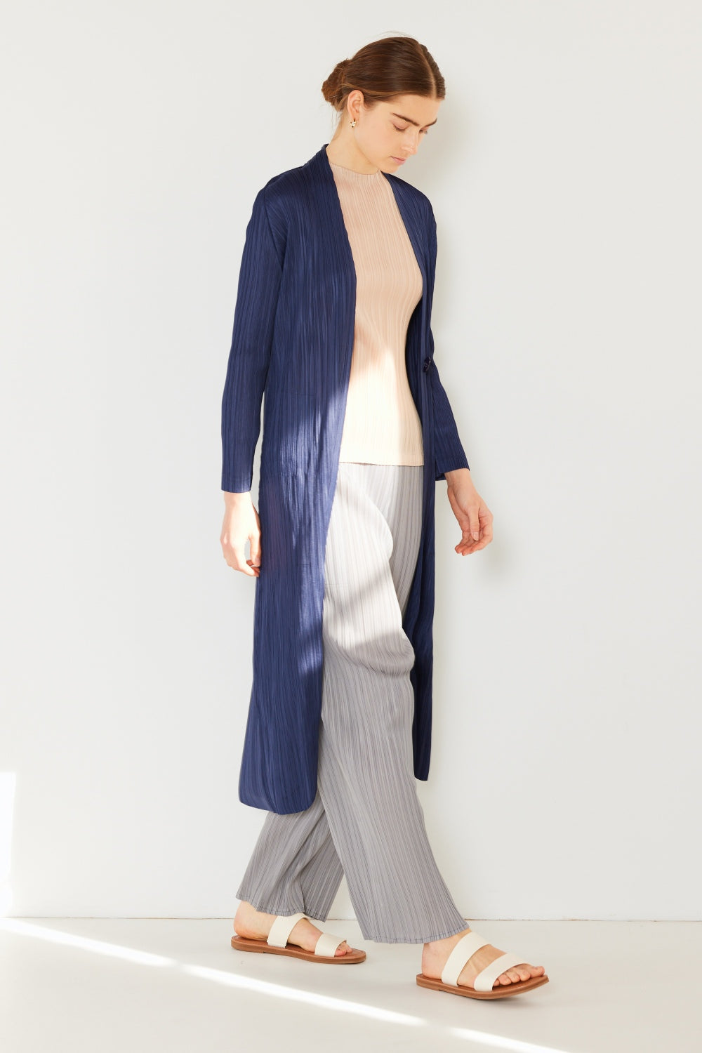 Marina West Swim Pleated Long Sleeve Cardigan 