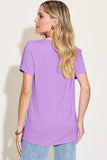 Basic Bae Bamboo Full Size V-Neck High-Low T-Shirt 