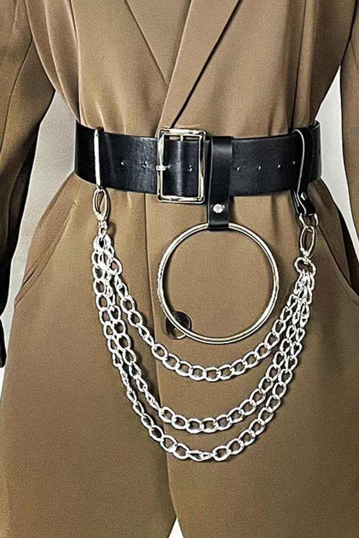 PU Belt with Chain 