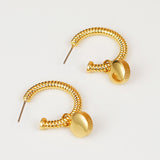 Rope Cat's Eye Stone C-Hoop Earrings 