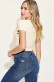 Basic Bae Full Size Ribbed Round Neck Short Sleeve T-Shirt 