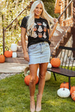 Halloween Graphic Round Neck Short Sleeve T-Shirt 