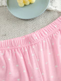 Polka Dot Round Neck Top and Pants Lounge Set Lingerie & Nightwear