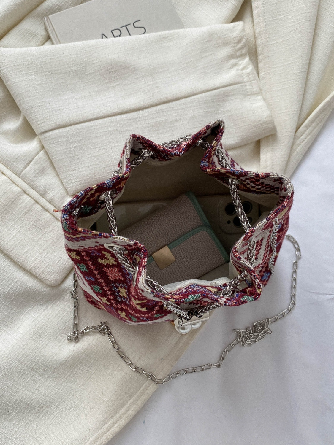 Printed Chain Bucket Bag 