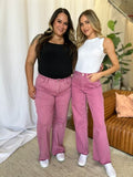 RFM Full Size High Rise Garment Dye Wide Leg  Jeans 