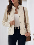 Perfee Button Up Mock Neck Jacket 