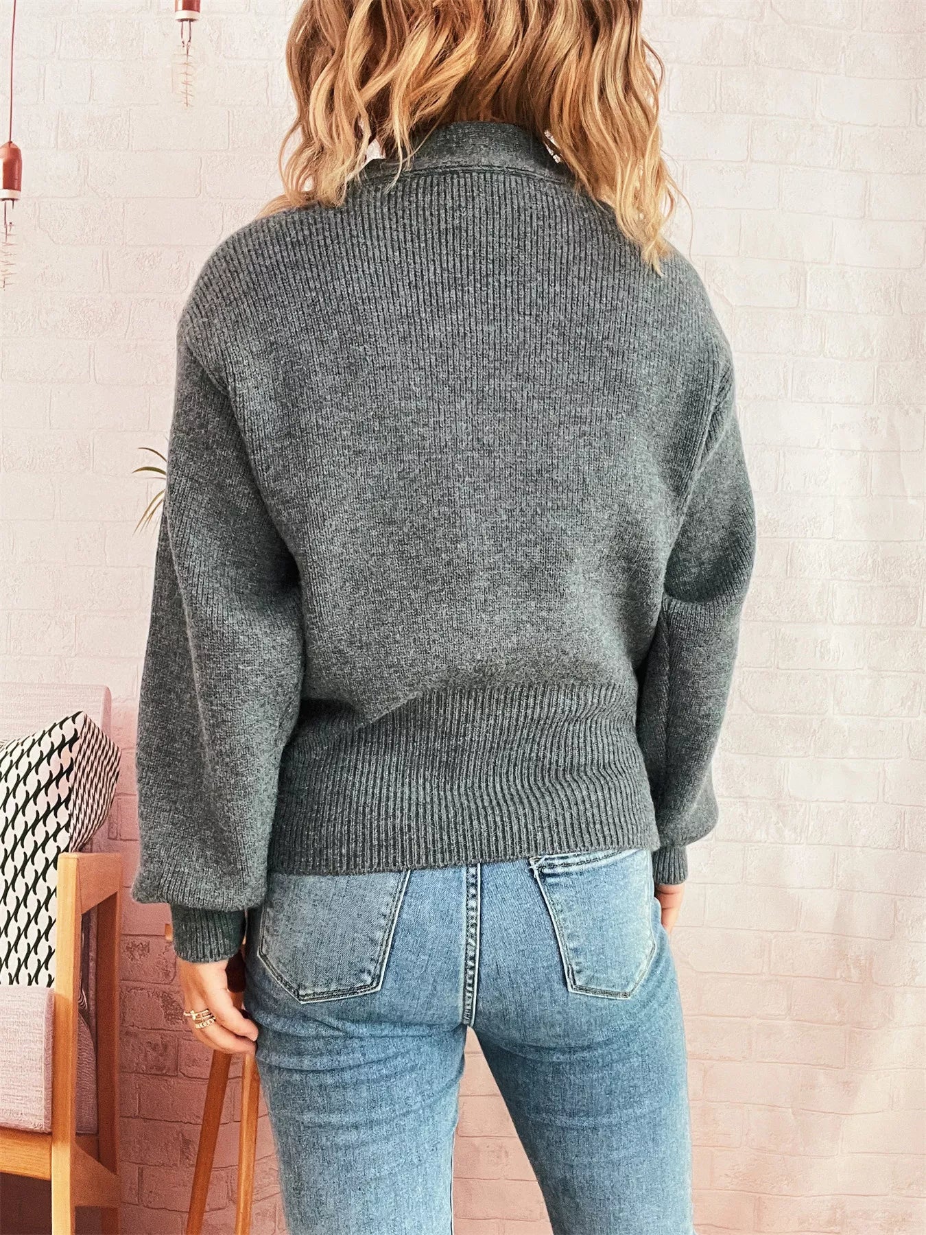 Button Up Long Sleeve Cardigan 