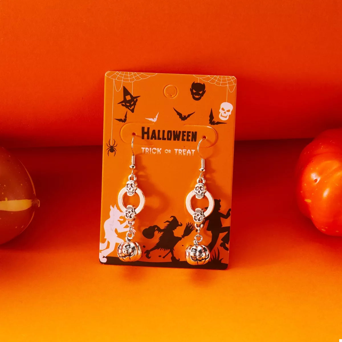Halloween Pumpkin Dangle Earrings 