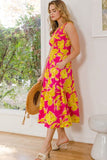 ODDI Full Size Floral Smocked Ruffled Midi Dress Dresses