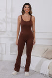 Scoop Neck Wide Strap Active Jumpsuit 