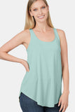 Zenana Round Neck Curved Hem Tank 