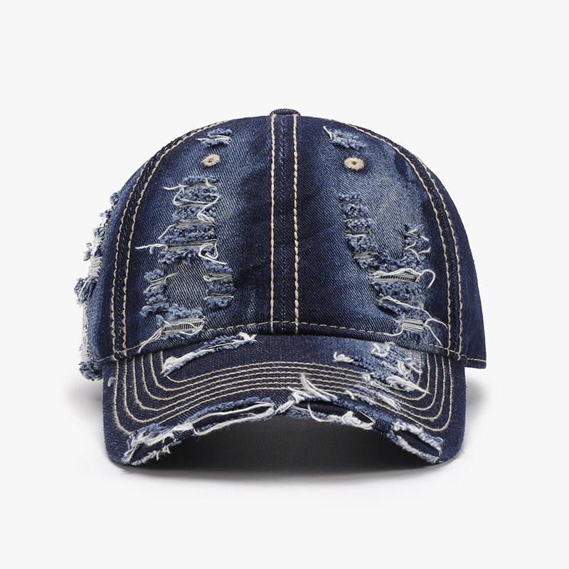 Distressed Adjustable Cotton Baseball Cap 