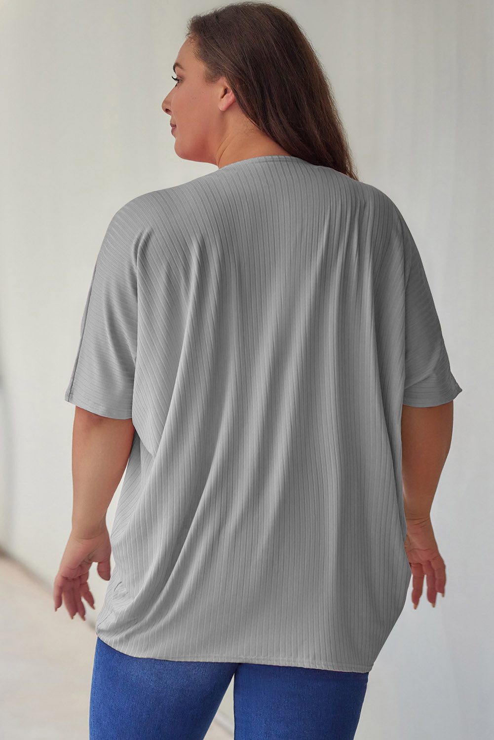 Plus Size Ribbed Cocoon Cover Up 