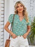 Mandy Floral Notched Neck Blouse 