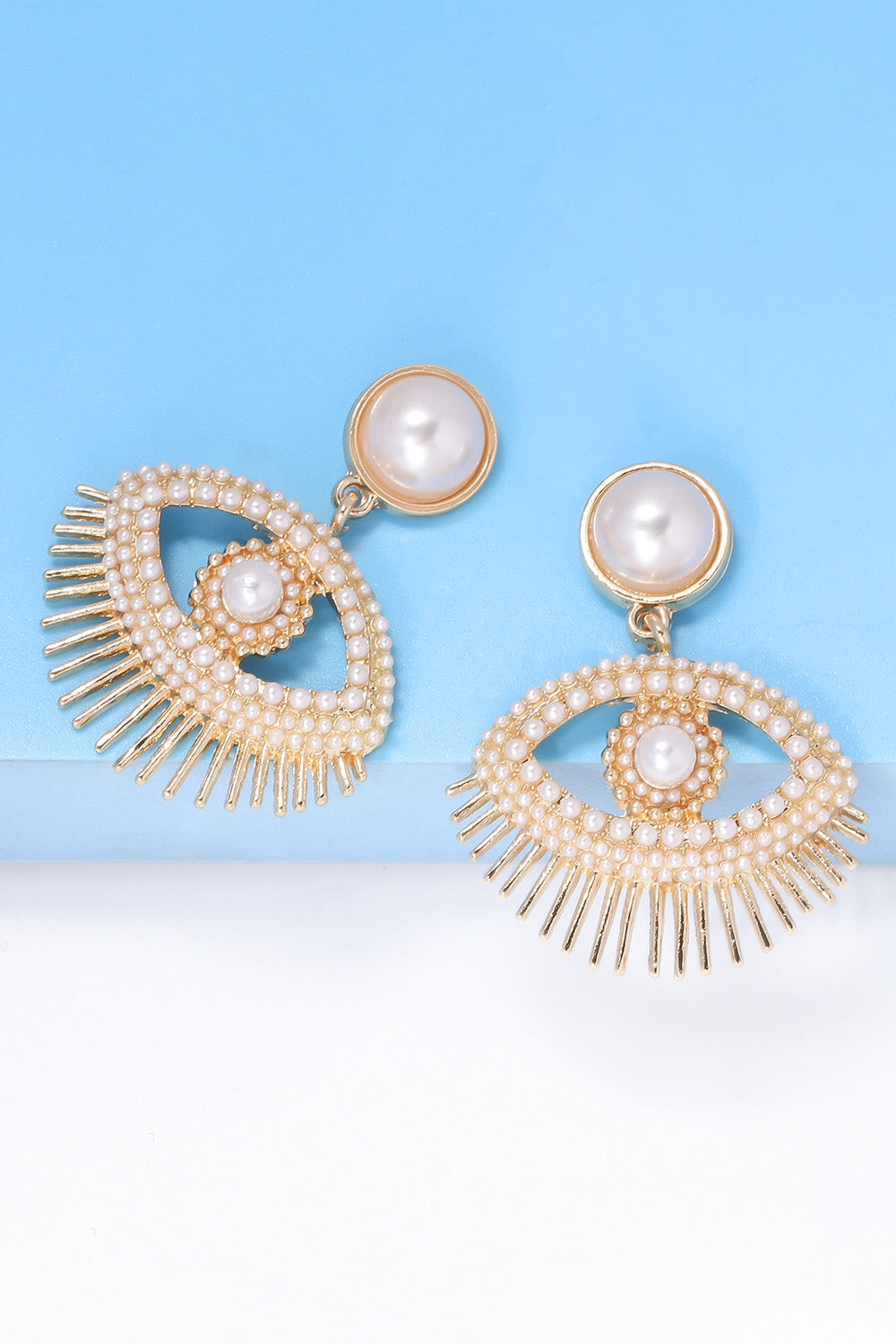 Evil Eye Shape Rhinestone Zinc Alloy Synthetic Dangle Earrings 