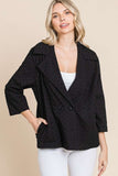 Culture Code Double Breasted Eyelet Jacket with Pockets 