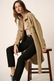 Mittoshop Acid Wash French Terry Longline Shacket 