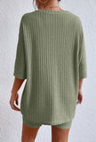 Round Neck Ribbed Top and Shorts Lounge Set Lingerie & Nightwear