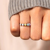 925 Sterling Silver Oil Drip Ring 