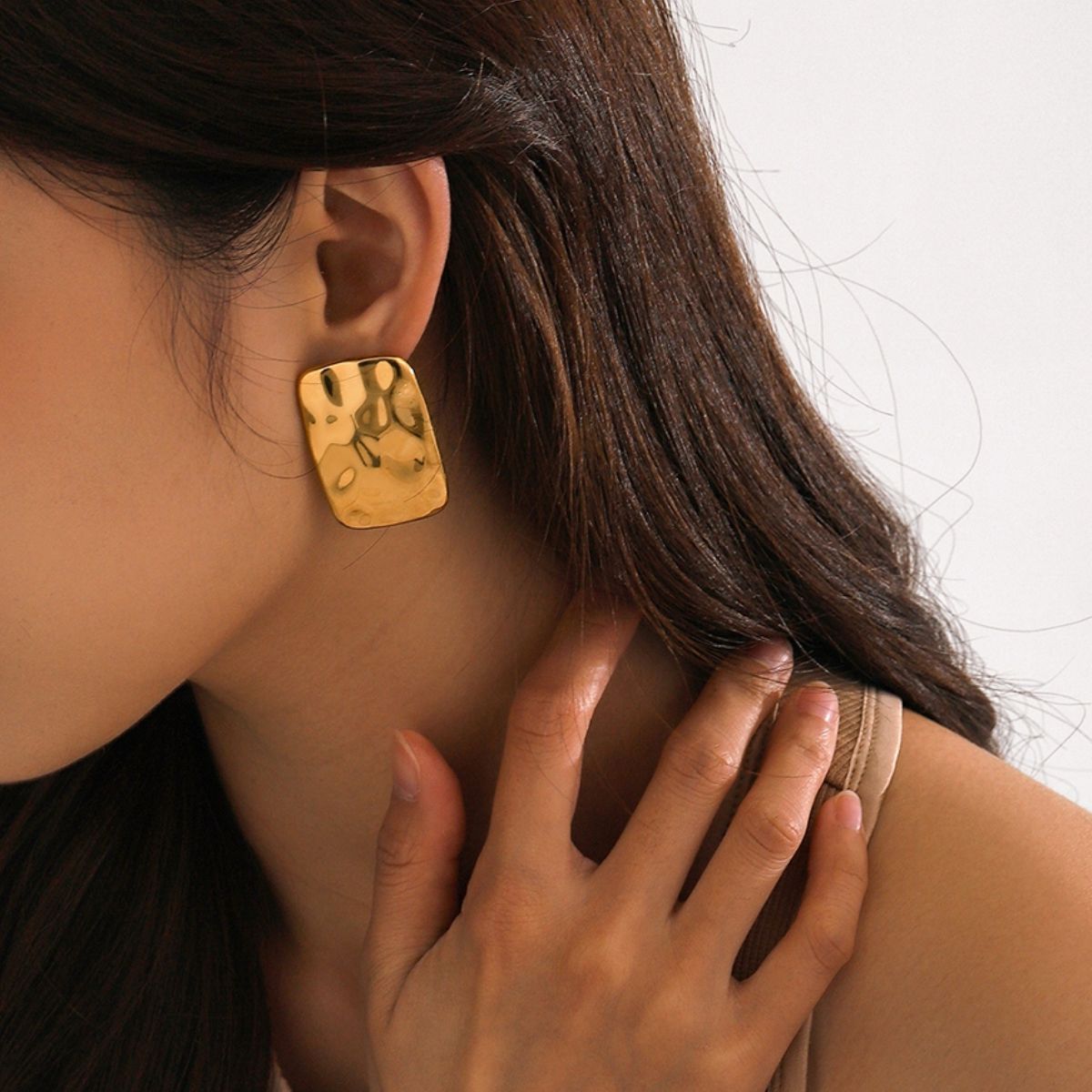 18K Gold-Plated Square Earrings 