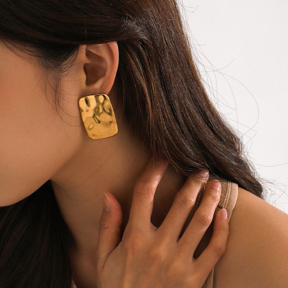 18K Gold-Plated Square Earrings 