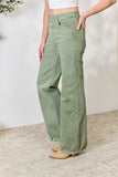 RISEN Full Size Raw Hem Wide-Leg Jeans 