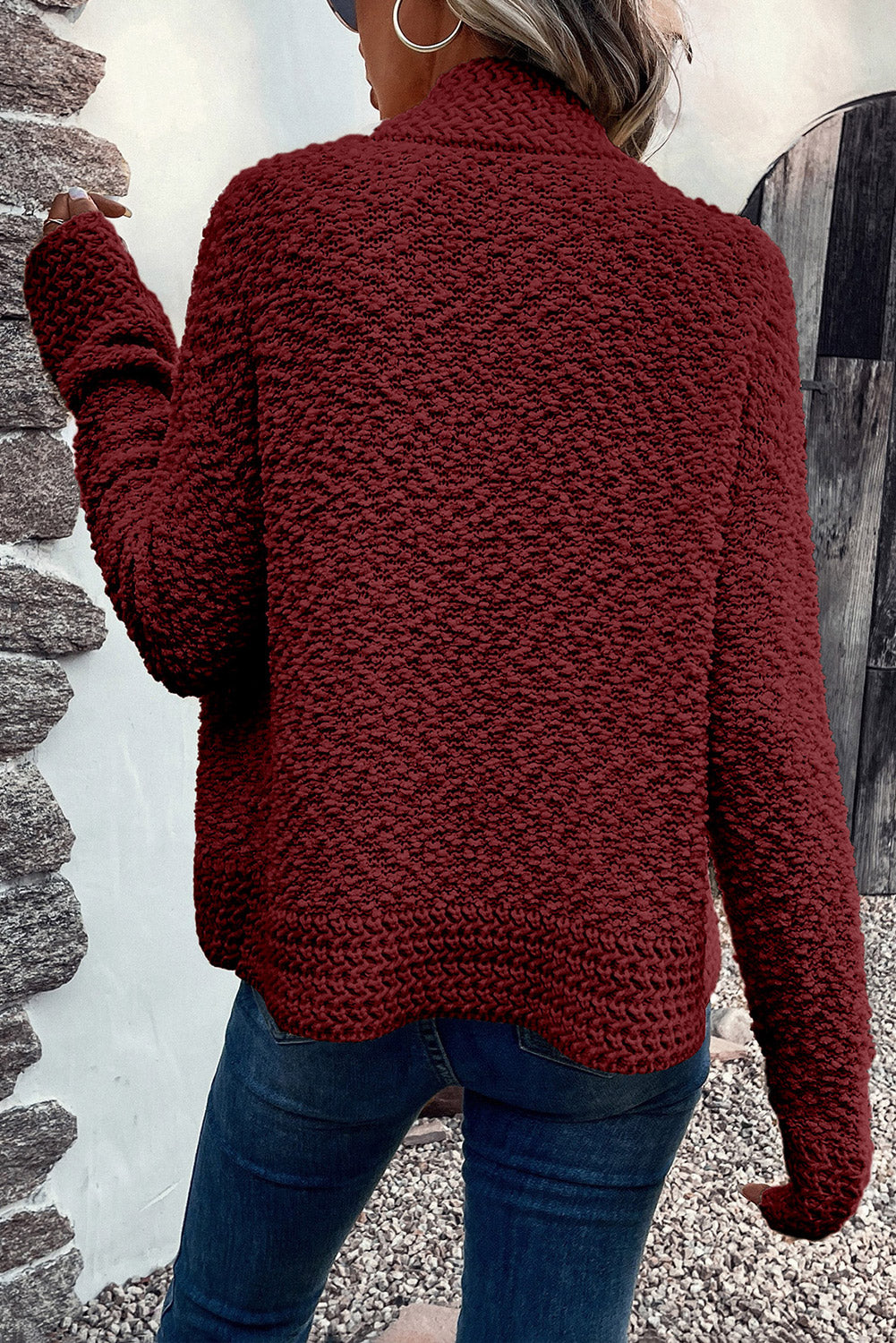 Solid Color Open Front Cardigan 
