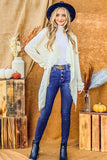 And The Why Textured Knit Fringe Hem Cardigan 
