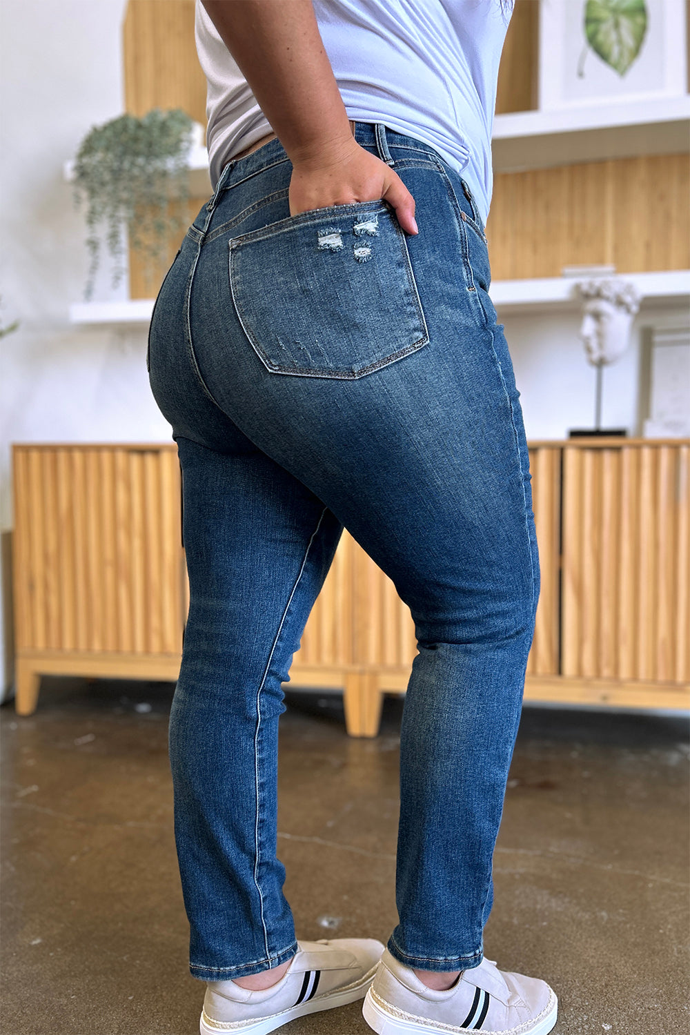 Judy Blue Full Size Tummy Control High Waist Slim Jeans 