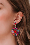Teardrop Shape Glass Stone Dangle Earrings 