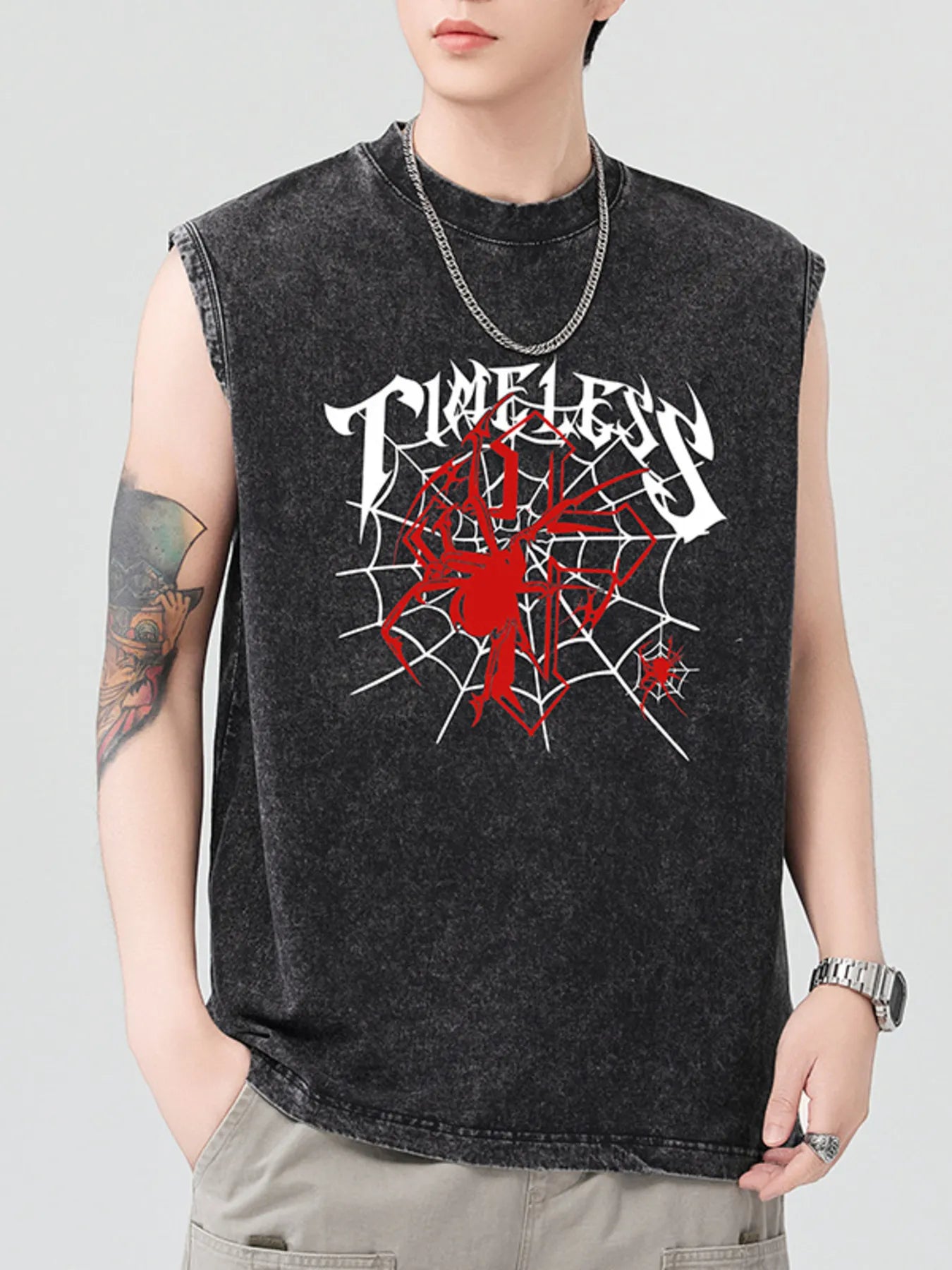 Men's Spider Round Neck Tank 