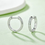 Moissanite 925 Sterling Silver Huggie Earrings 