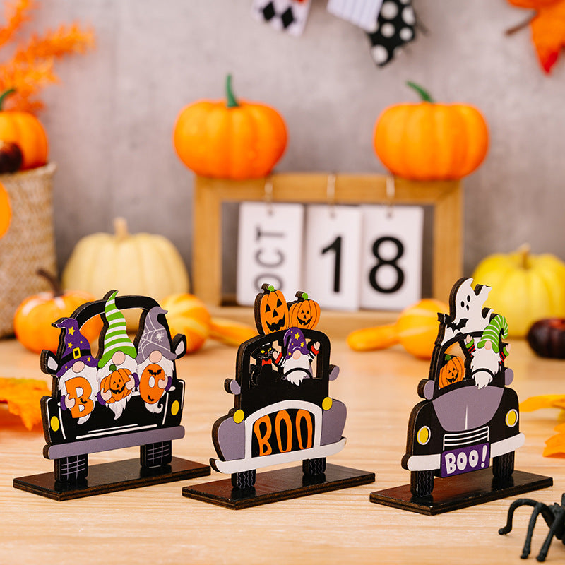 3-Piece Halloween Element Car-Shape Ornaments 