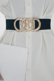 Zinc Alloy Buckle Elastic Wide Belt 