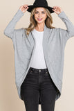 BOMBOM Open Front Long Sleeve Cocoon Cardigan 