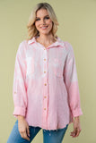 White Birch Full Size Long Sleeve Tie Dye Shirt 