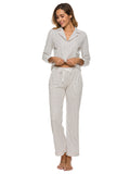 Collared Neck Loungewear Set with Pocket Lingerie & Nightwear