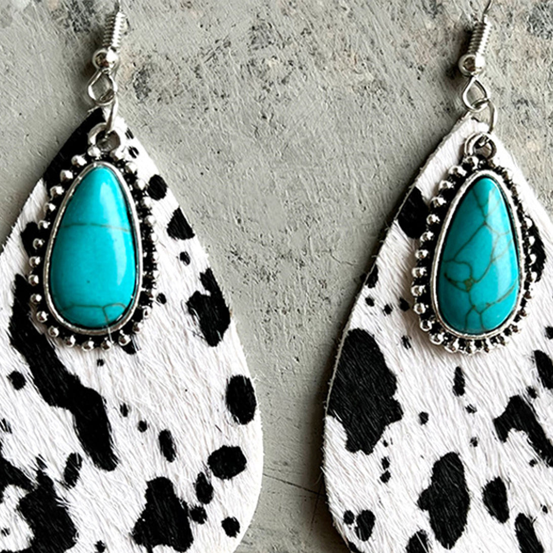 Artificial Turquoise Teardrop Earrings 