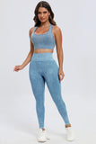 3 Piece Washed Square Neck Wide Strap Active Set 