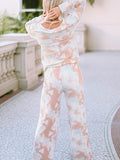 Printed Long Sleeve Top and Wide Leg Pants Lounge Set Lingerie & Nightwear