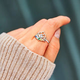 925 Sterling Silver Inlaid Zircon Lotus Shape Ring 