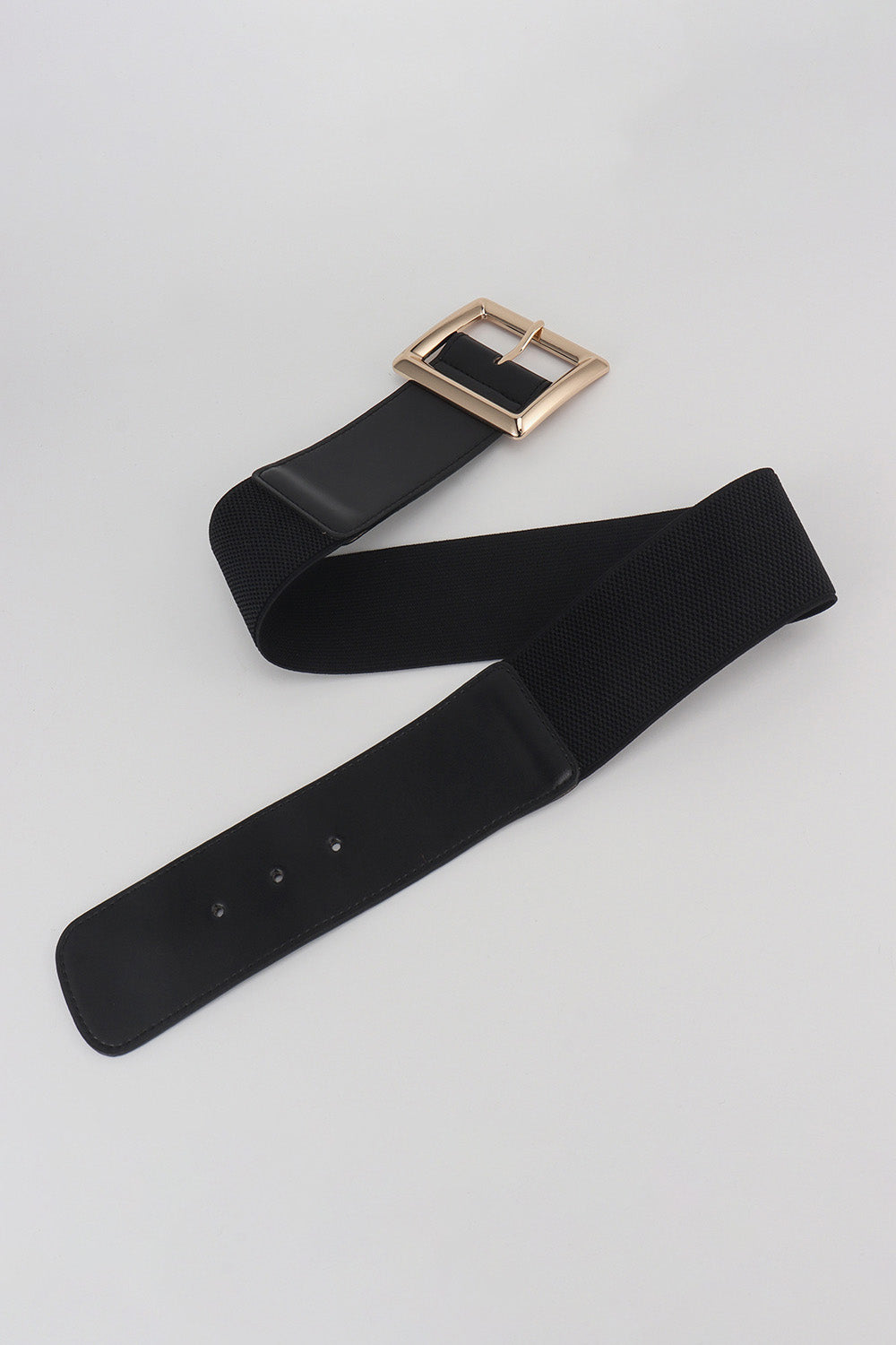 Rectangle Buckle Elastic Wide Belt 