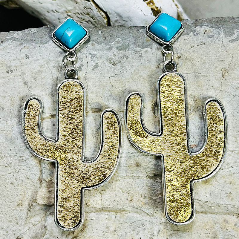 Turquoise Cactus Earrings 