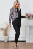Leopard Round Neck Top and Drawstring Pants Lounge Set Lingerie & Nightwear