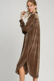 Umgee Texture Curved Hem Button Down Shirt Dress 