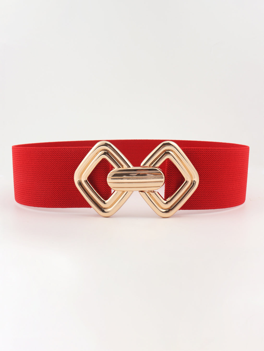 Geometric Buckle Elastic Wide Belt 