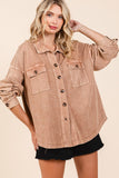 Mittoshop Mineral Wash French Terry Elbow Patch Shacket 