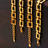 Titanium Steel Hollow Square Chain Bracelet 