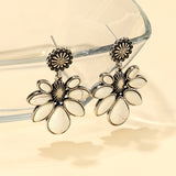 Artificial Turquoise Flower Earrings 