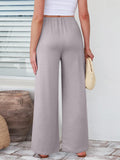 Elastic Waist Wide Leg Pants Pants